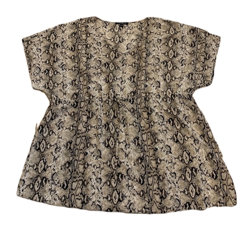 Mario Serrani Italy Snakeskin Print Tunic Blouse, Size XXL